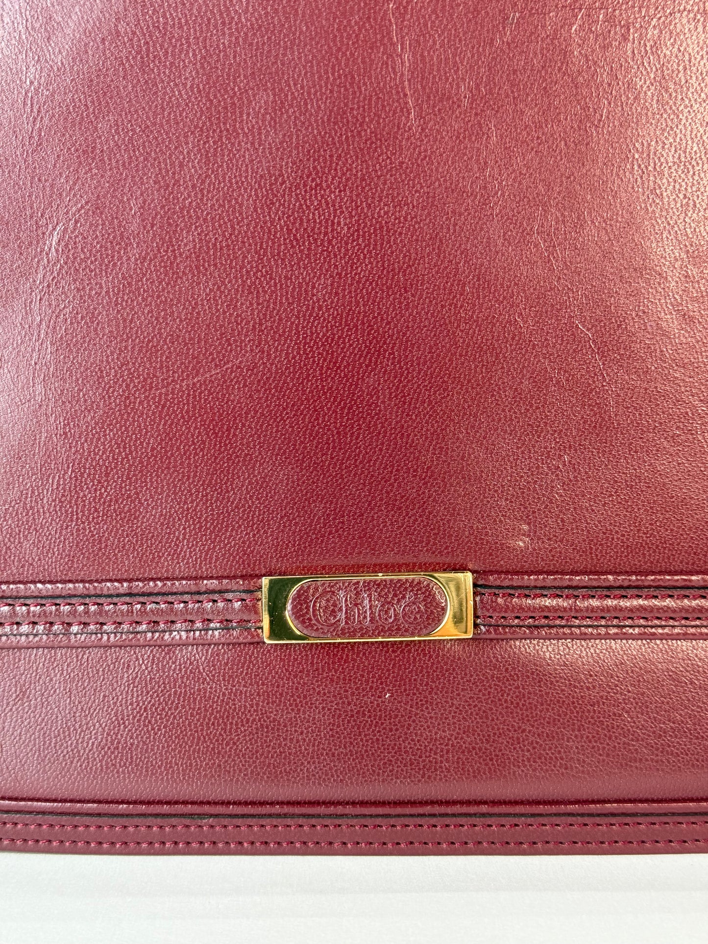 Chloé Bordeaux Leather Handbag