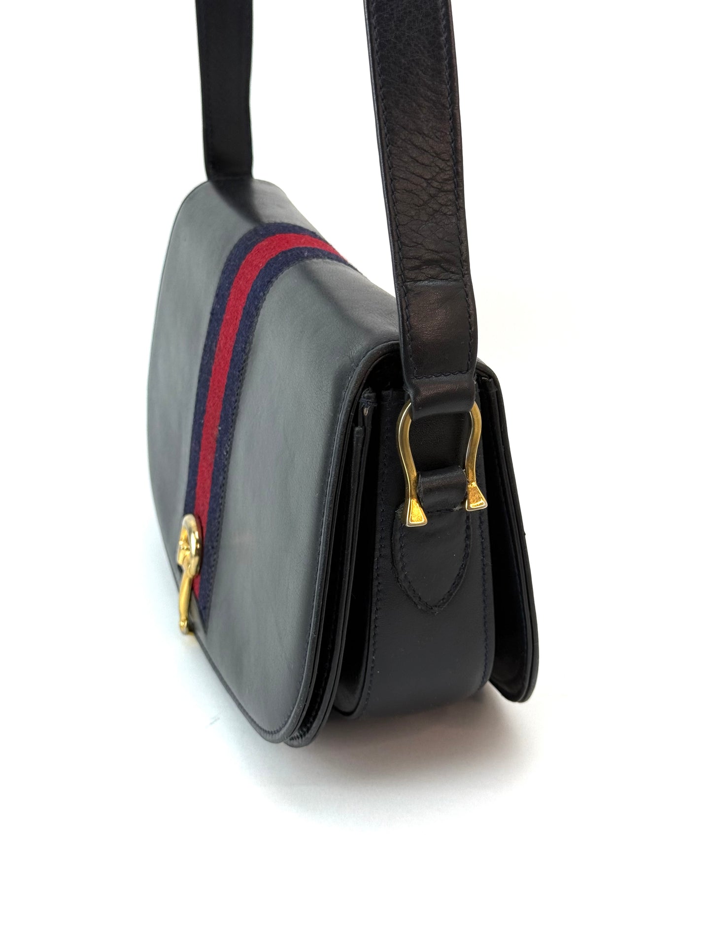 Gucci Sherry Line Leather Bag With Horsebit Hardware