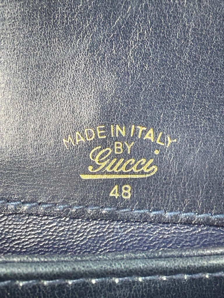 Gucci Horsebit 1955 Navy Leather Shoulder Bag