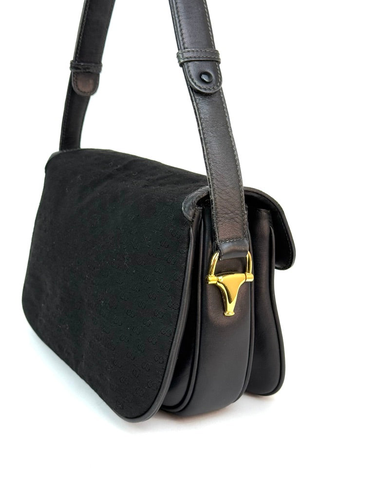 Gucci Horsebit 1955 GG Canvas Shoulder Bag