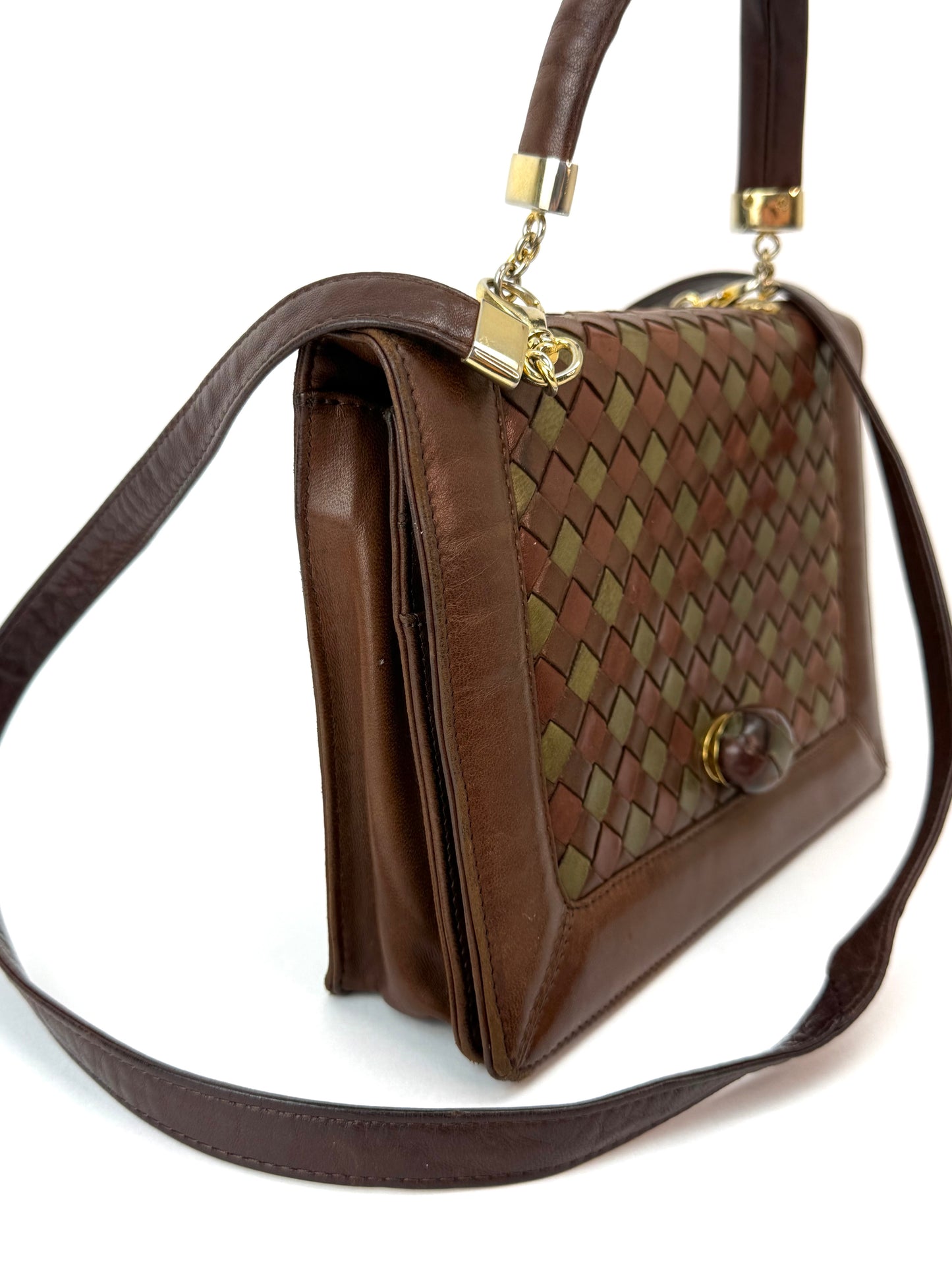Bottega Veneta Turnlock Intrecciato Bag