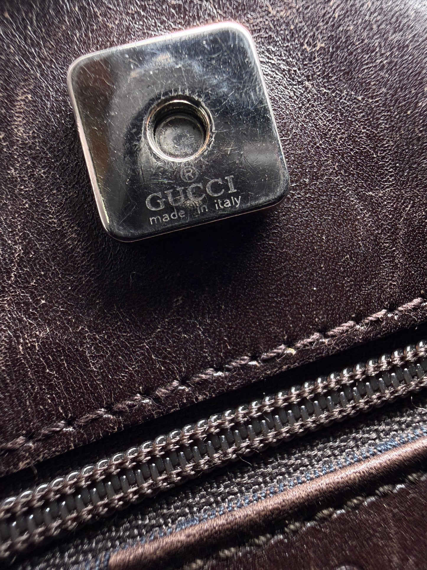 Gucci suede web shoulder bag