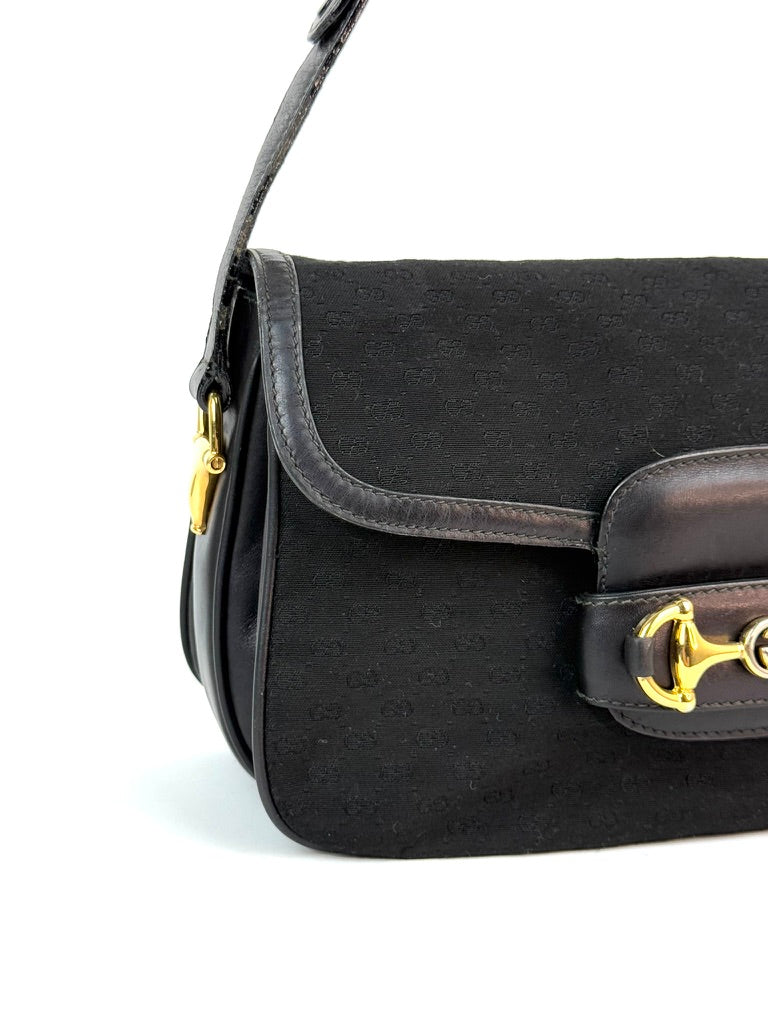 Gucci Horsebit 1955 GG Canvas Shoulder Bag