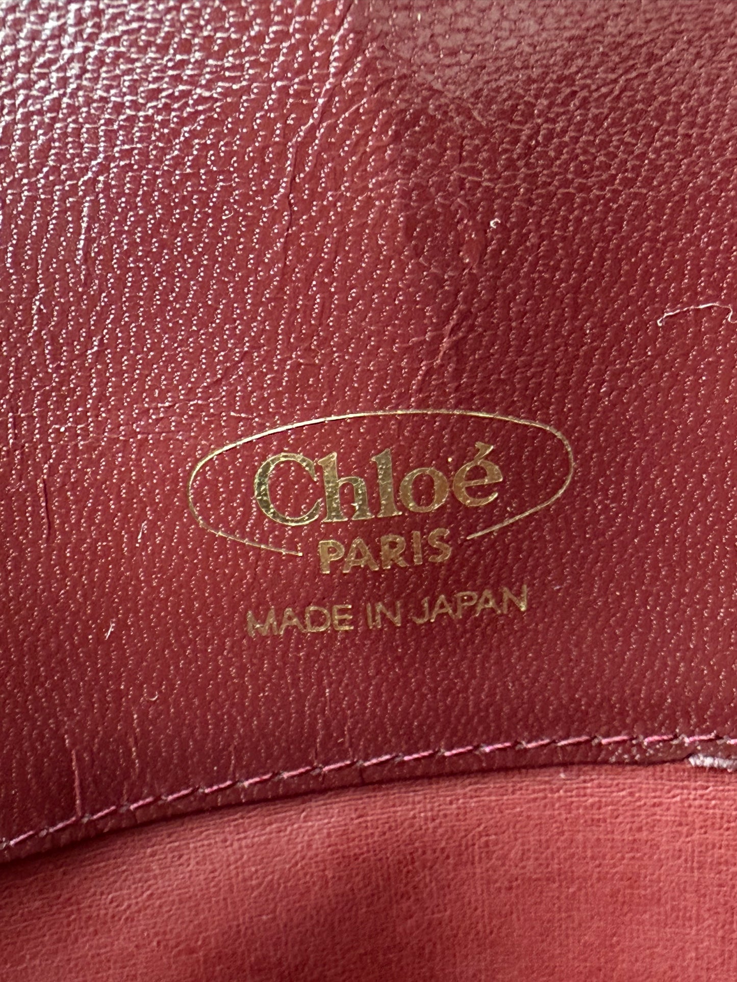Chloé Bordeaux Leather Handbag