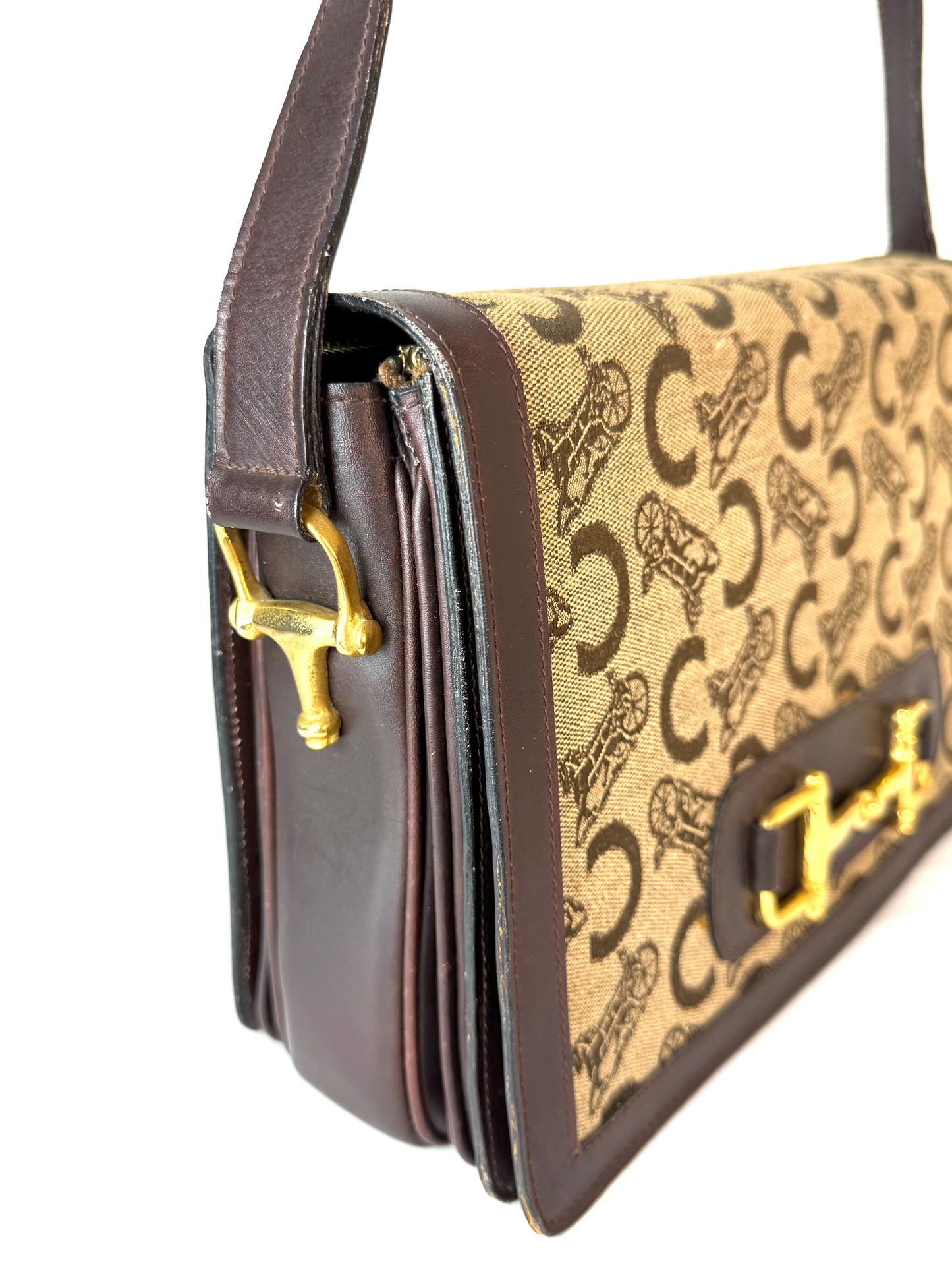 Celine Shoulder Bag with Horse Carriage Metal Fittings (C Sulky)