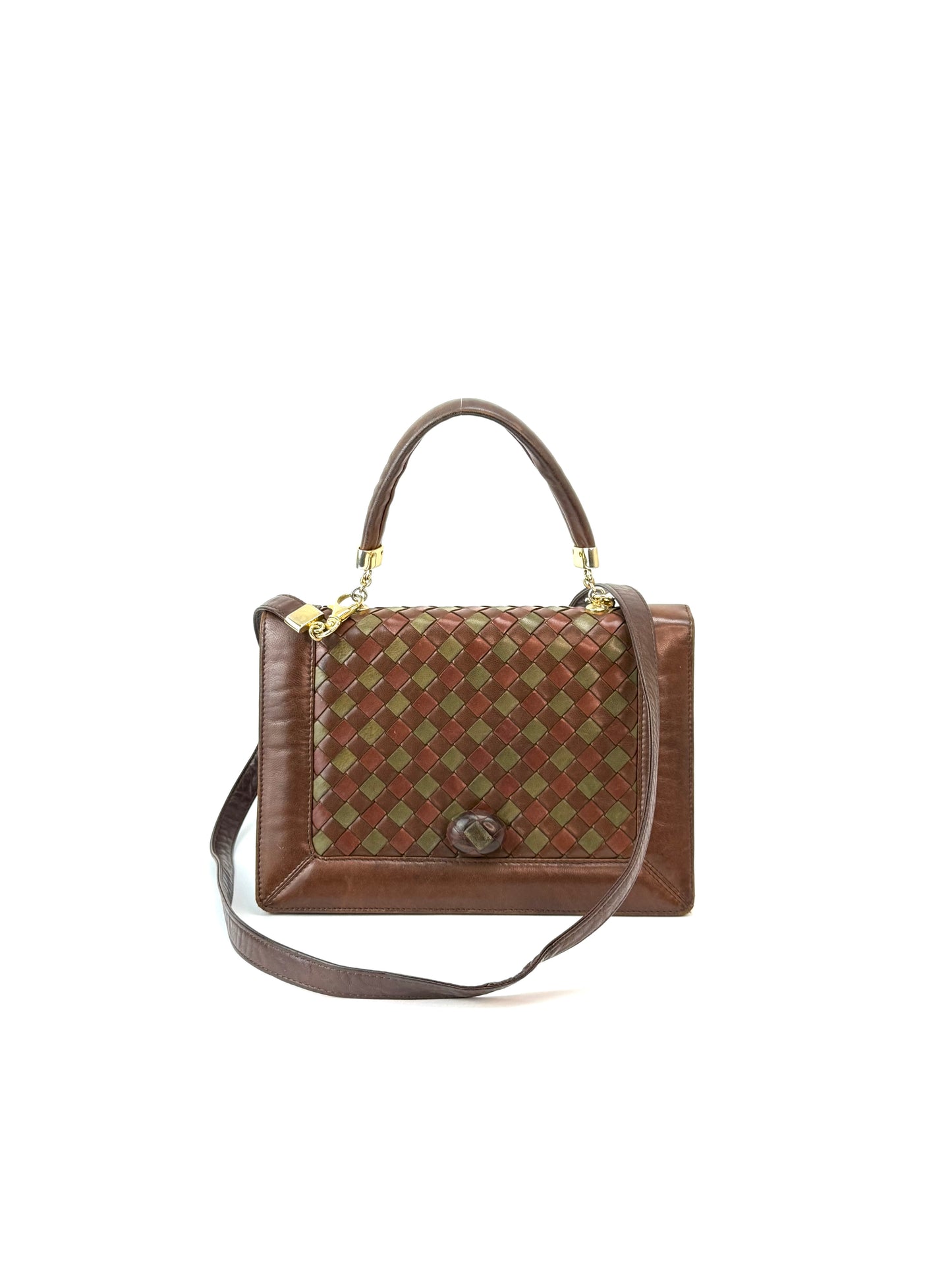 Bottega Veneta Turnlock Intrecciato Bag