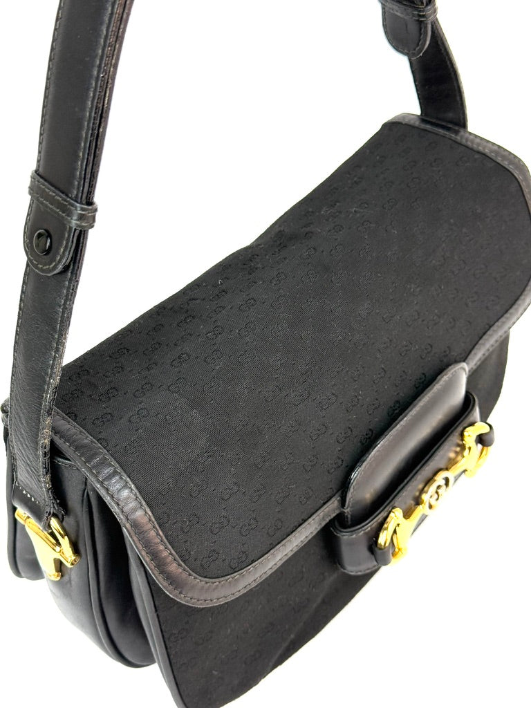 Gucci Horsebit 1955 GG Canvas Shoulder Bag