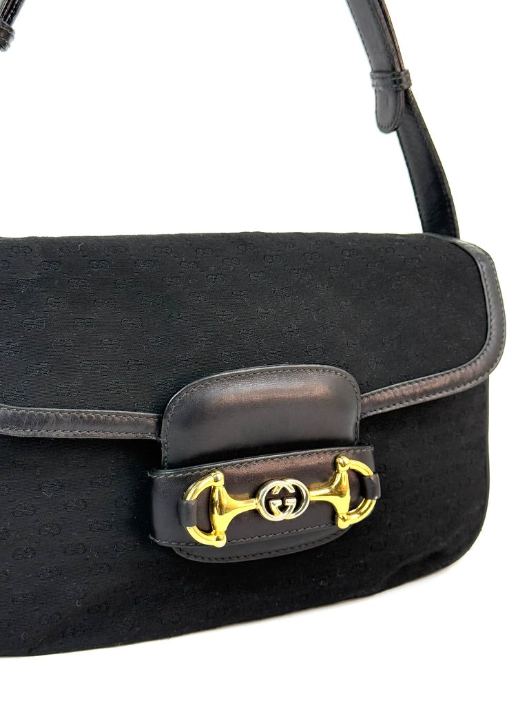 Gucci Horsebit 1955 GG Canvas Shoulder Bag