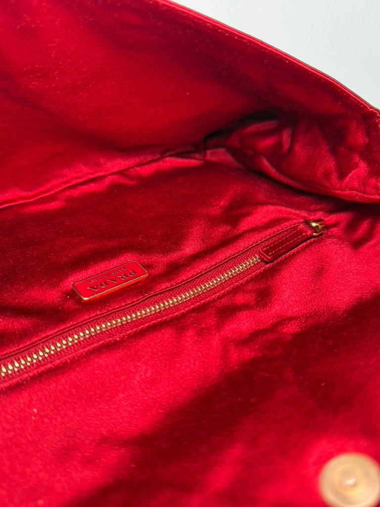 Prada Flap Calf Leather Bag