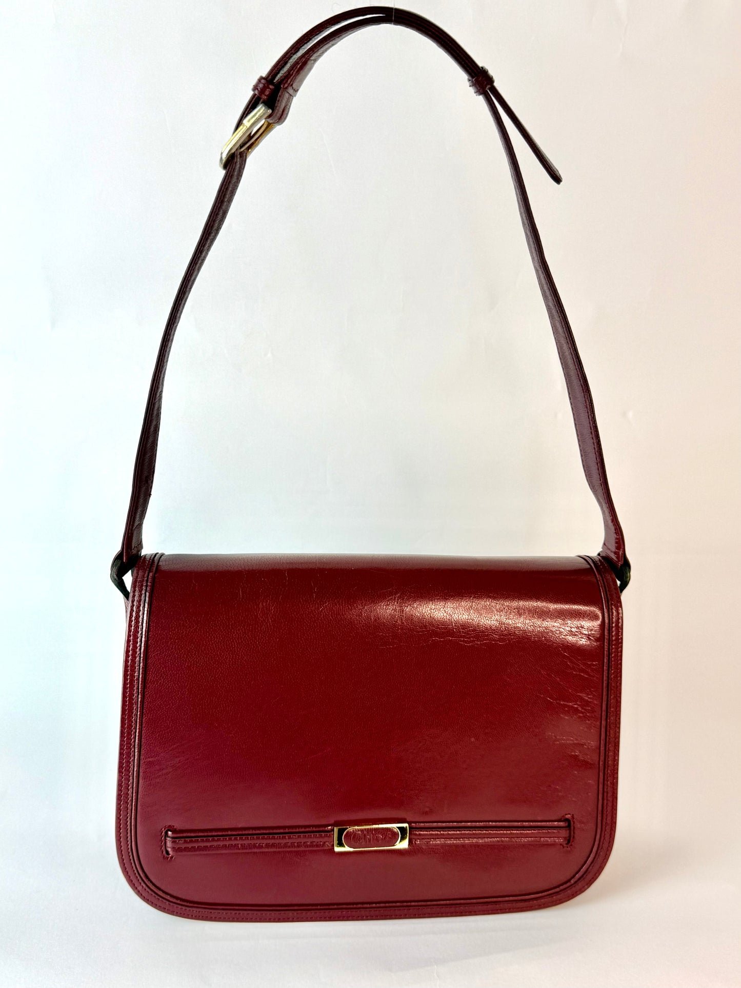 Chloé Bordeaux Leather Handbag