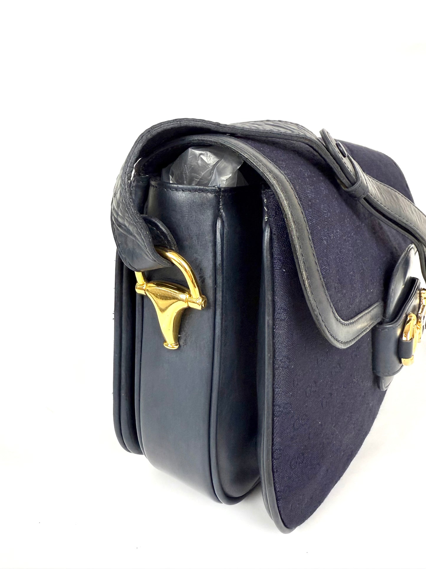 Gucci Horsebit 1955 Canvas x Leather Shoulder Bag