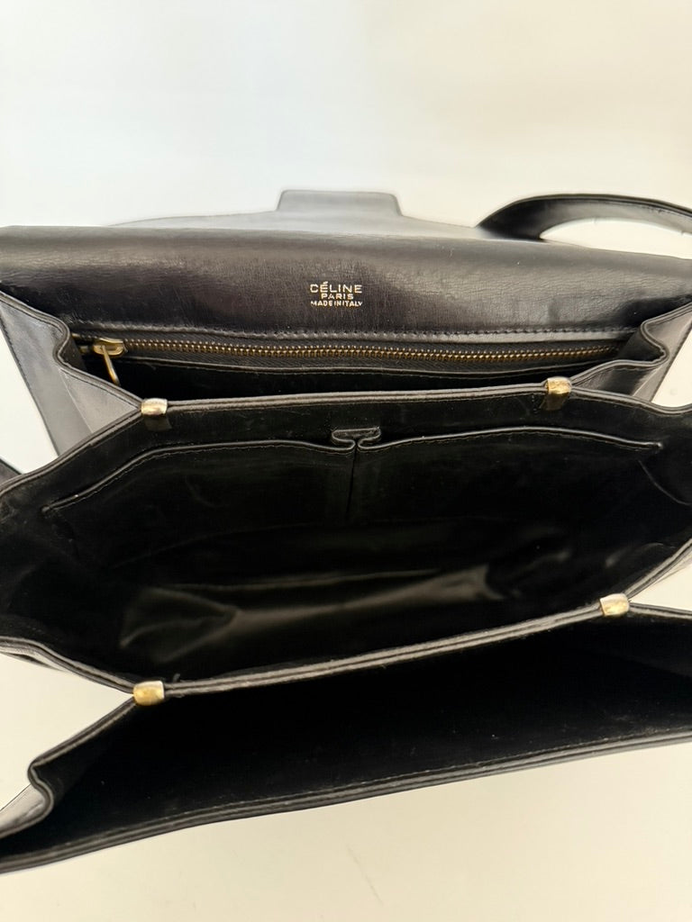 Celine Vintage Shoulder Bag with Horse Carriage Clasp