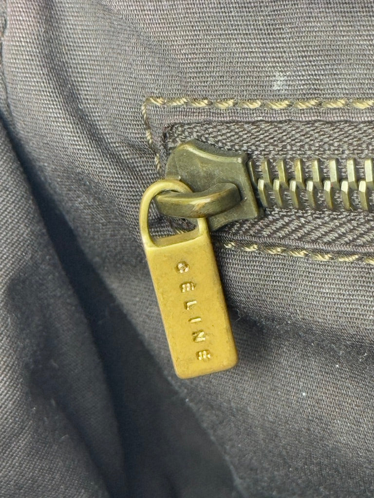 Celine Leather Handbag with Gold Clasp