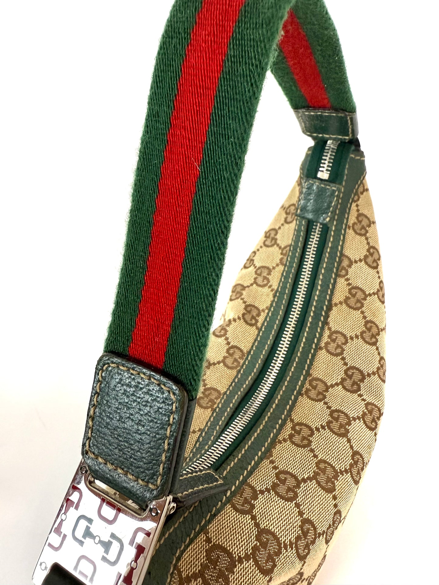 Gucci GG Canvas Web Baguette