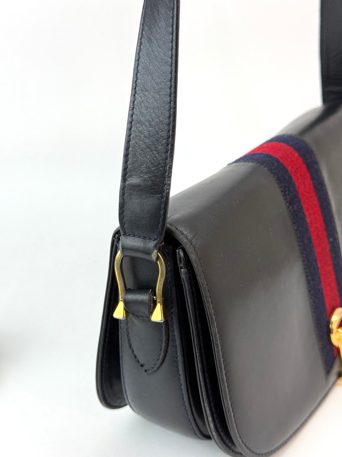 Gucci Sherry Line Leather Bag With Horsebit Hardware