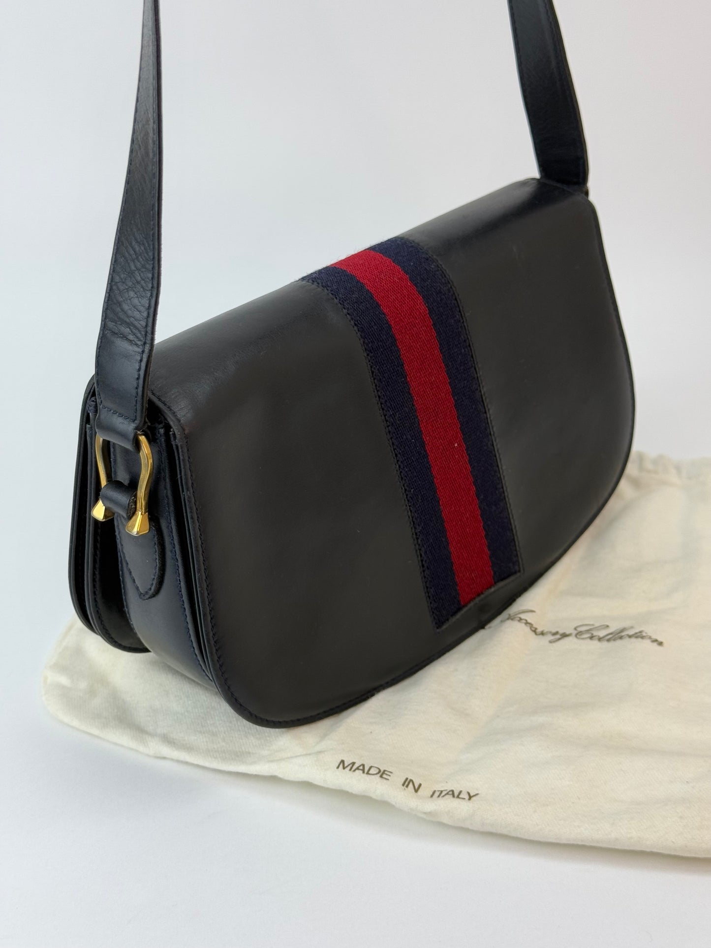 Gucci Sherry Line Leather Bag With Horsebit Hardware