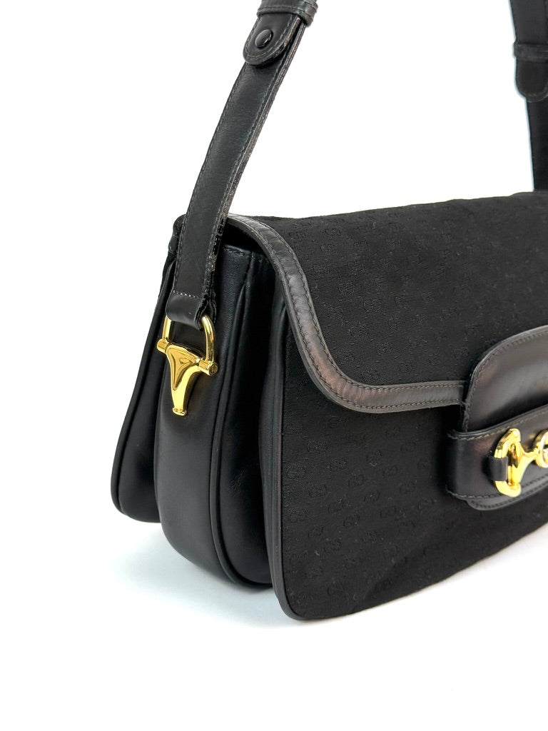 Gucci Horsebit 1955 GG Canvas Shoulder Bag