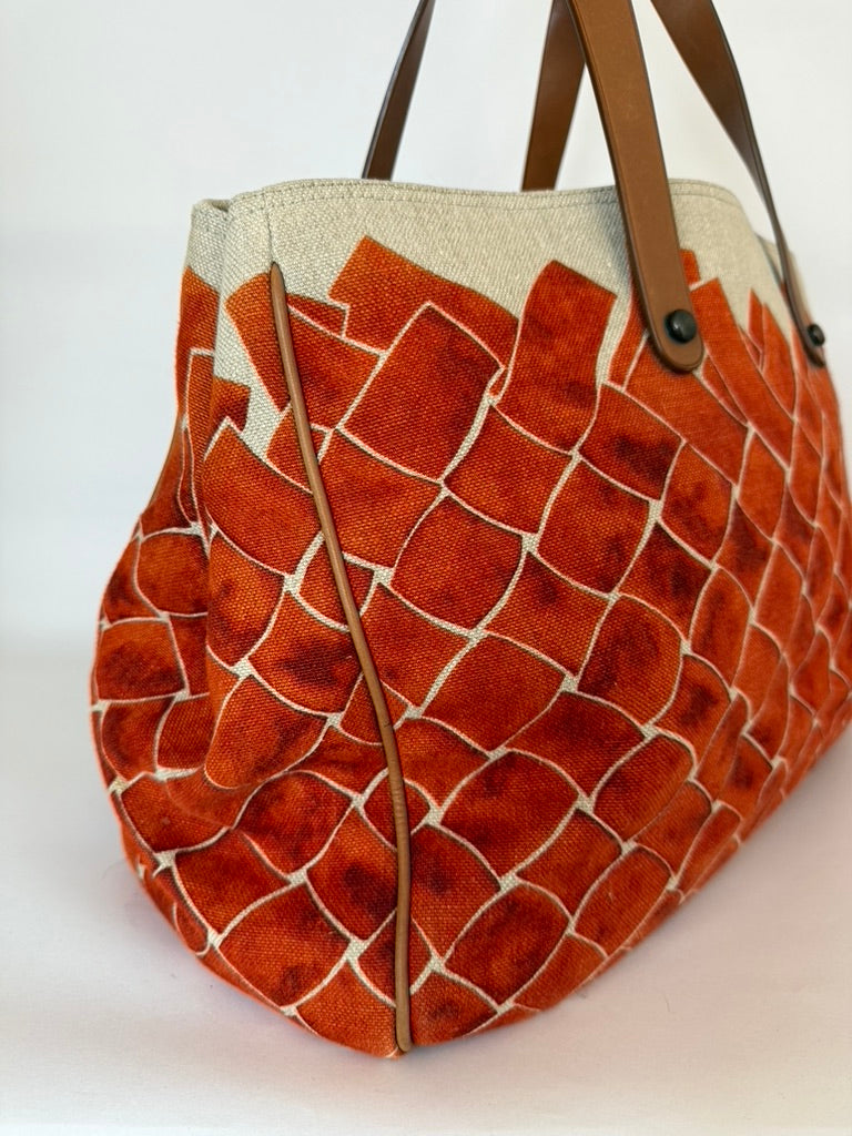 Bottega Veneta Intrecciato Print Tote Bag