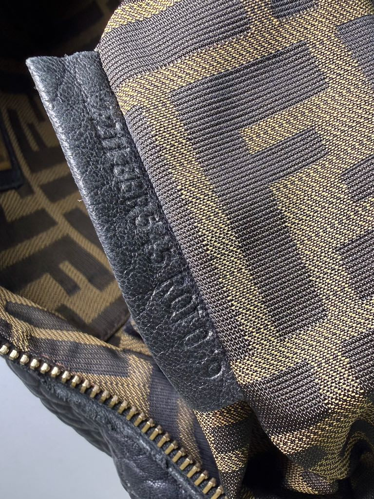 Fendi Zucca Spy in black leather