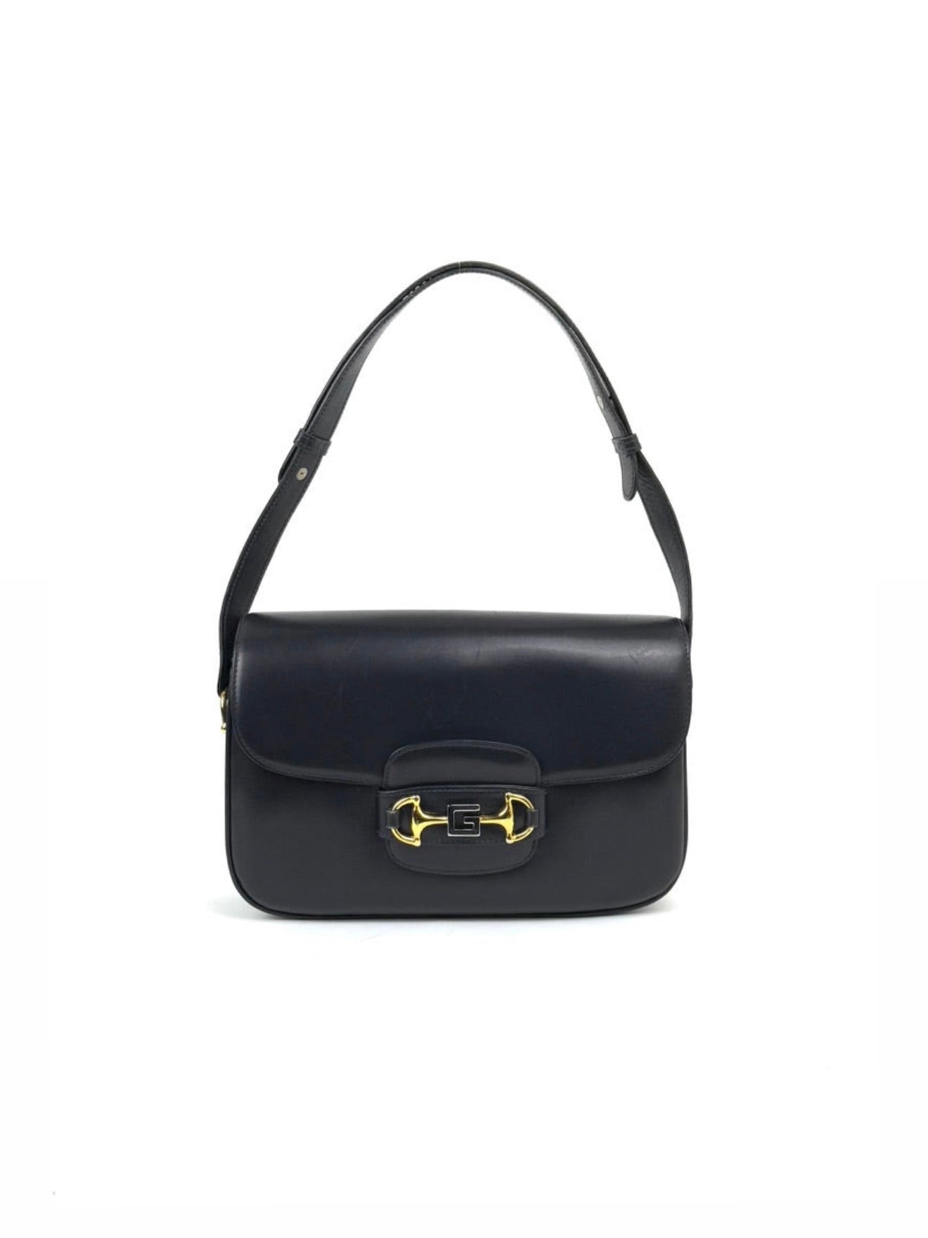 Gucci Horsebit 1955 Navy Leather Shoulder Bag