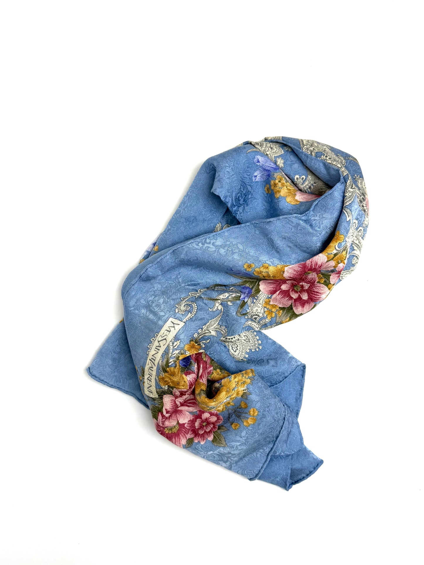 Yves Saint Laurent Silk Scarf with floral print