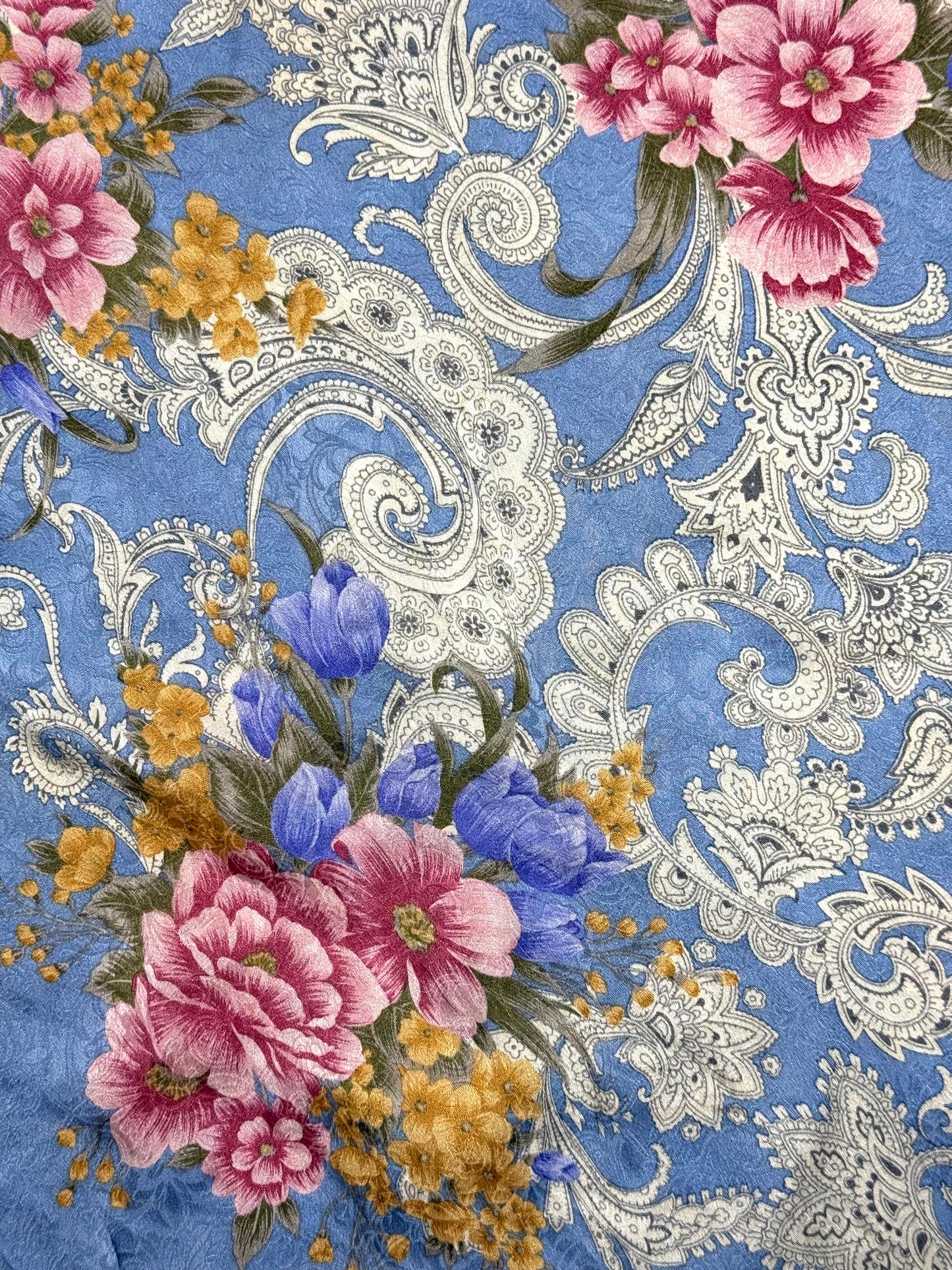 Yves Saint Laurent Silk Scarf with floral print
