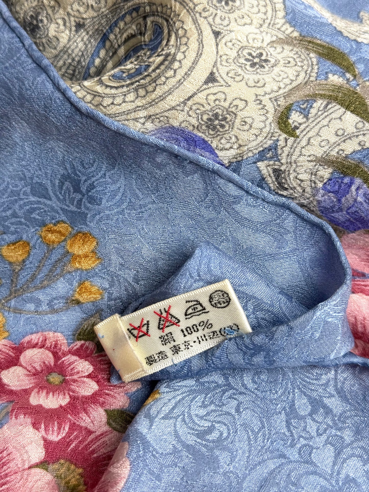 Yves Saint Laurent Silk Scarf with floral print