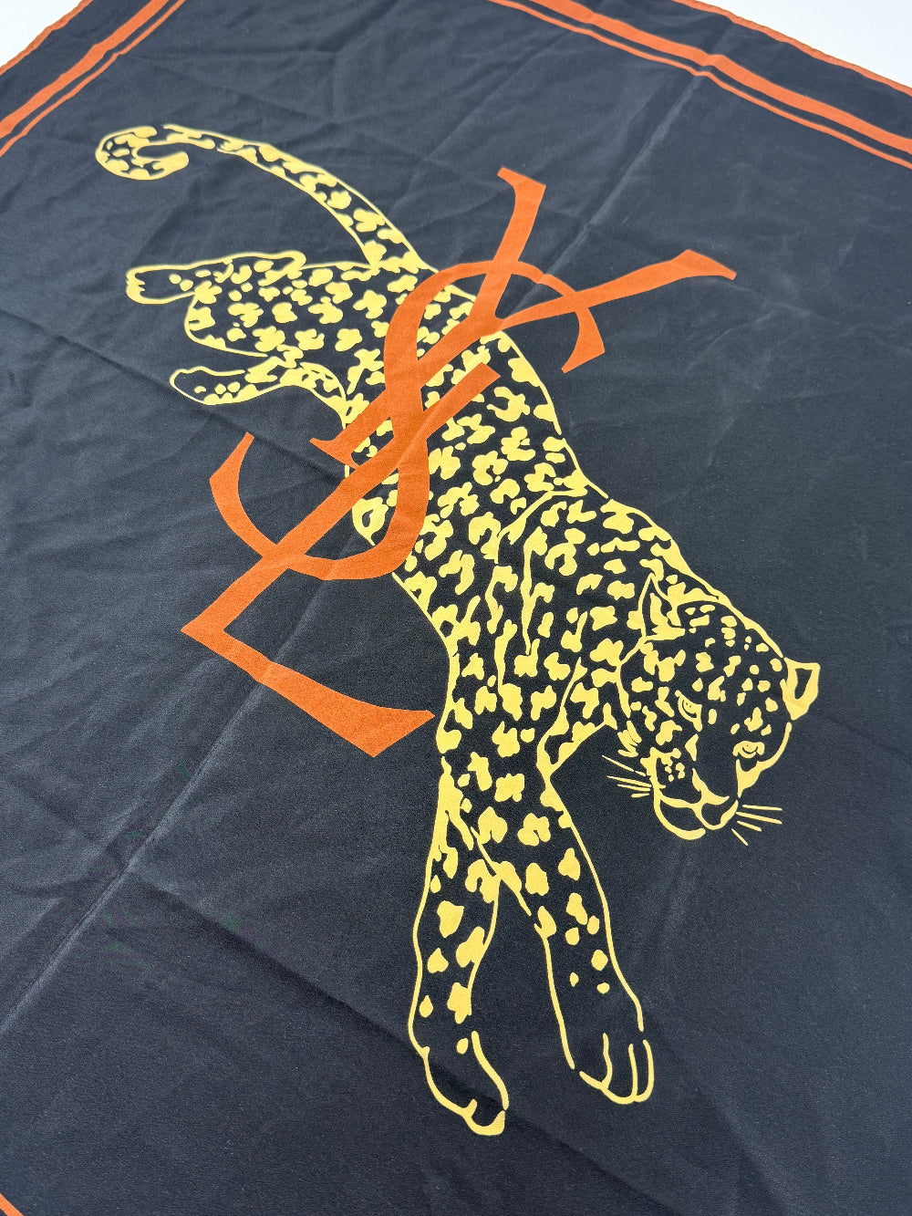 Yves Saint Laurent Silk Scarf with animal print