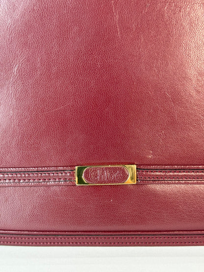 Chloé Bordeaux Leather Handbag