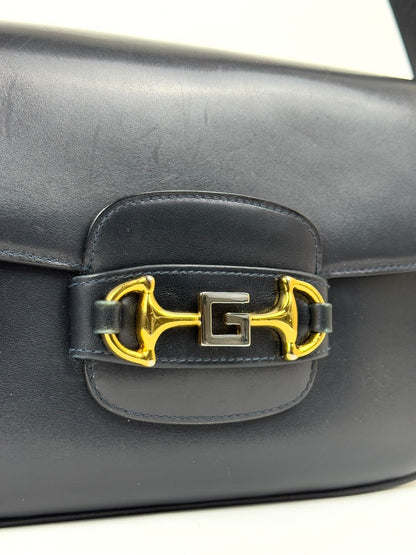 Gucci Horsebit 1955 Navy Leather Shoulder Bag