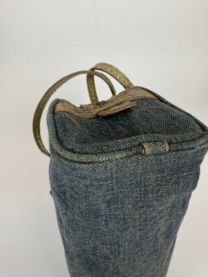 Fendi denim python leather