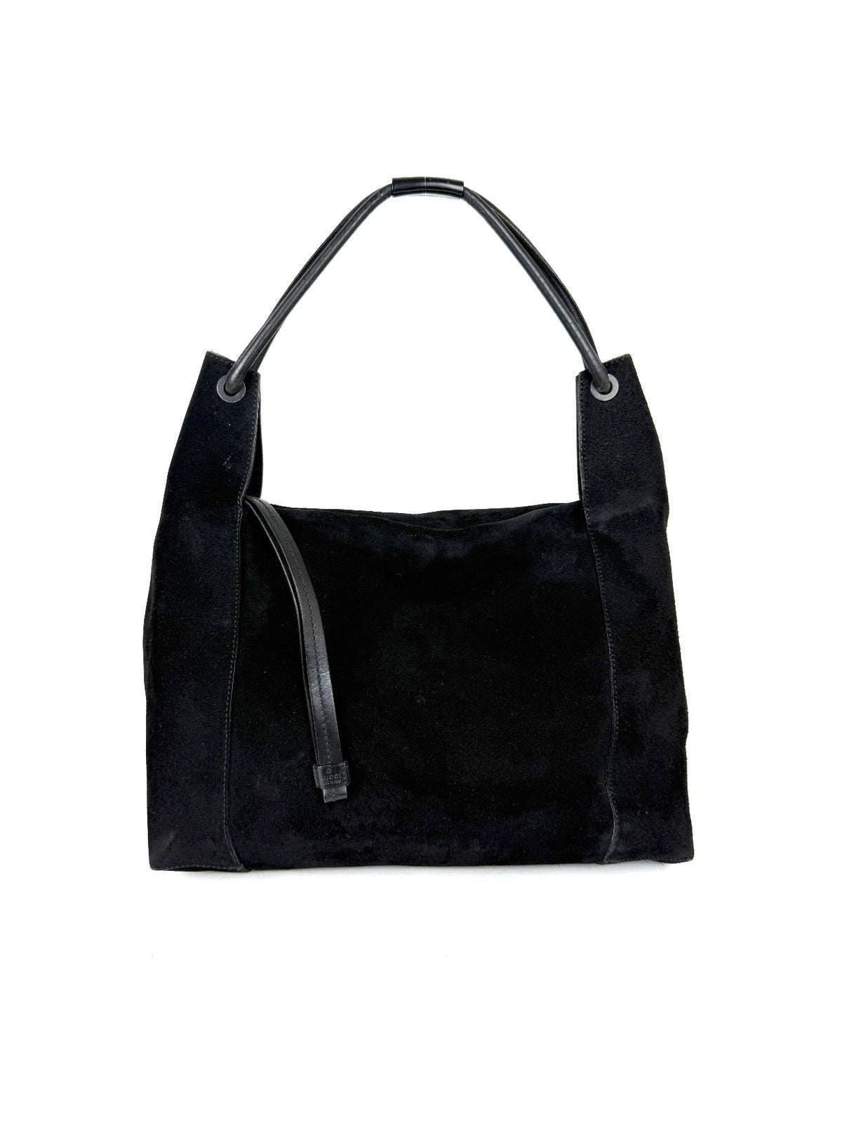 Gucci Large Shoulder Bag in black suede