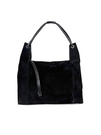 Gucci Large Shoulder Bag in black suede