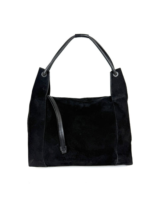 Gucci Large Shoulder Bag in black suede