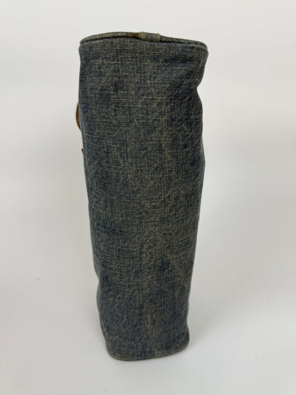 Fendi denim python leather