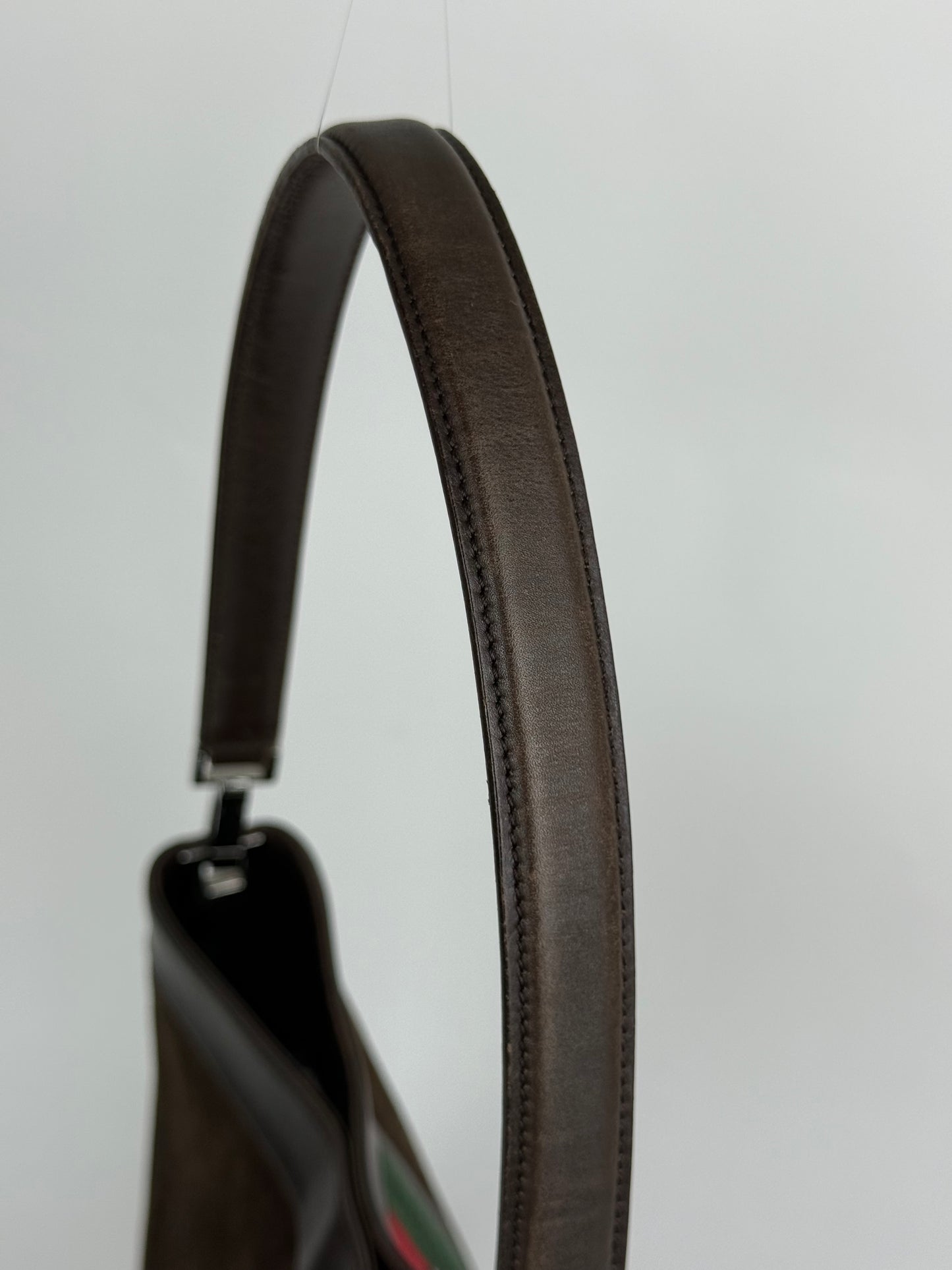 Gucci suede web shoulder bag