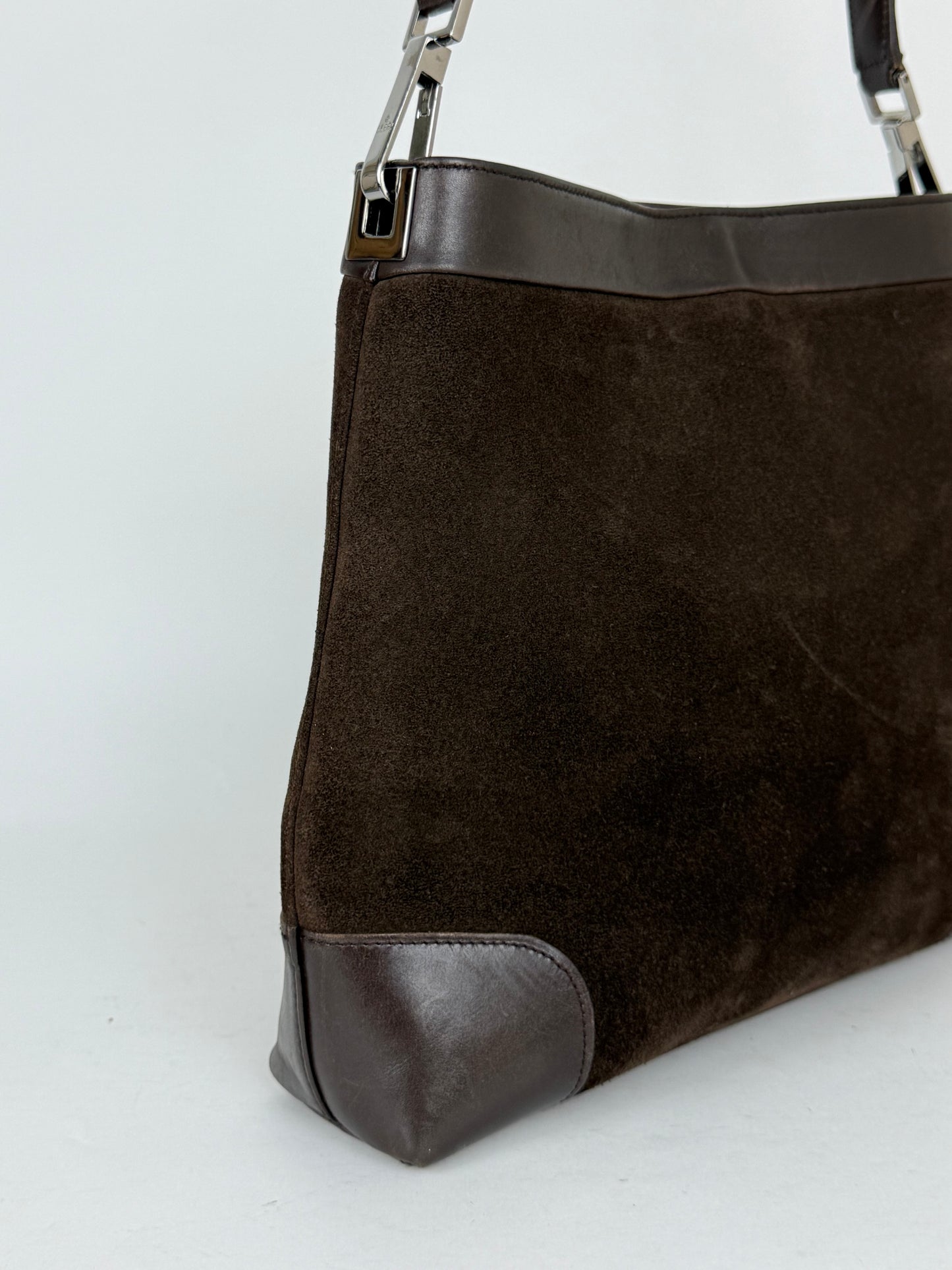 Gucci suede web shoulder bag
