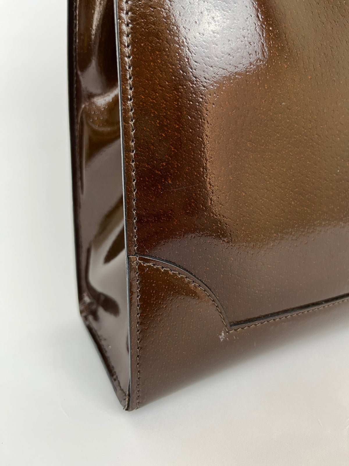 Celine Vintage Gancini Hardware Leather Tote Bag