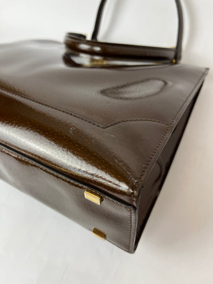 Celine Vintage Gancini Hardware Leather Tote Bag