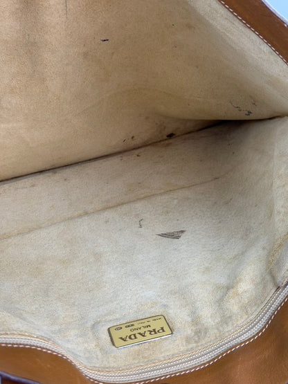 Prada Leather Brown Tote Bag