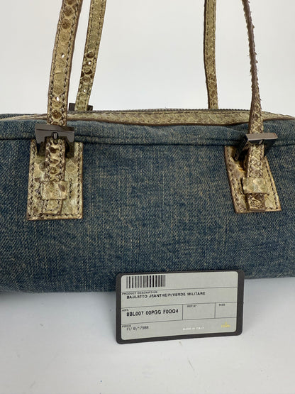 Fendi denim python leather
