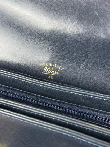 Gucci Horsebit 1955 Navy Leather Shoulder Bag