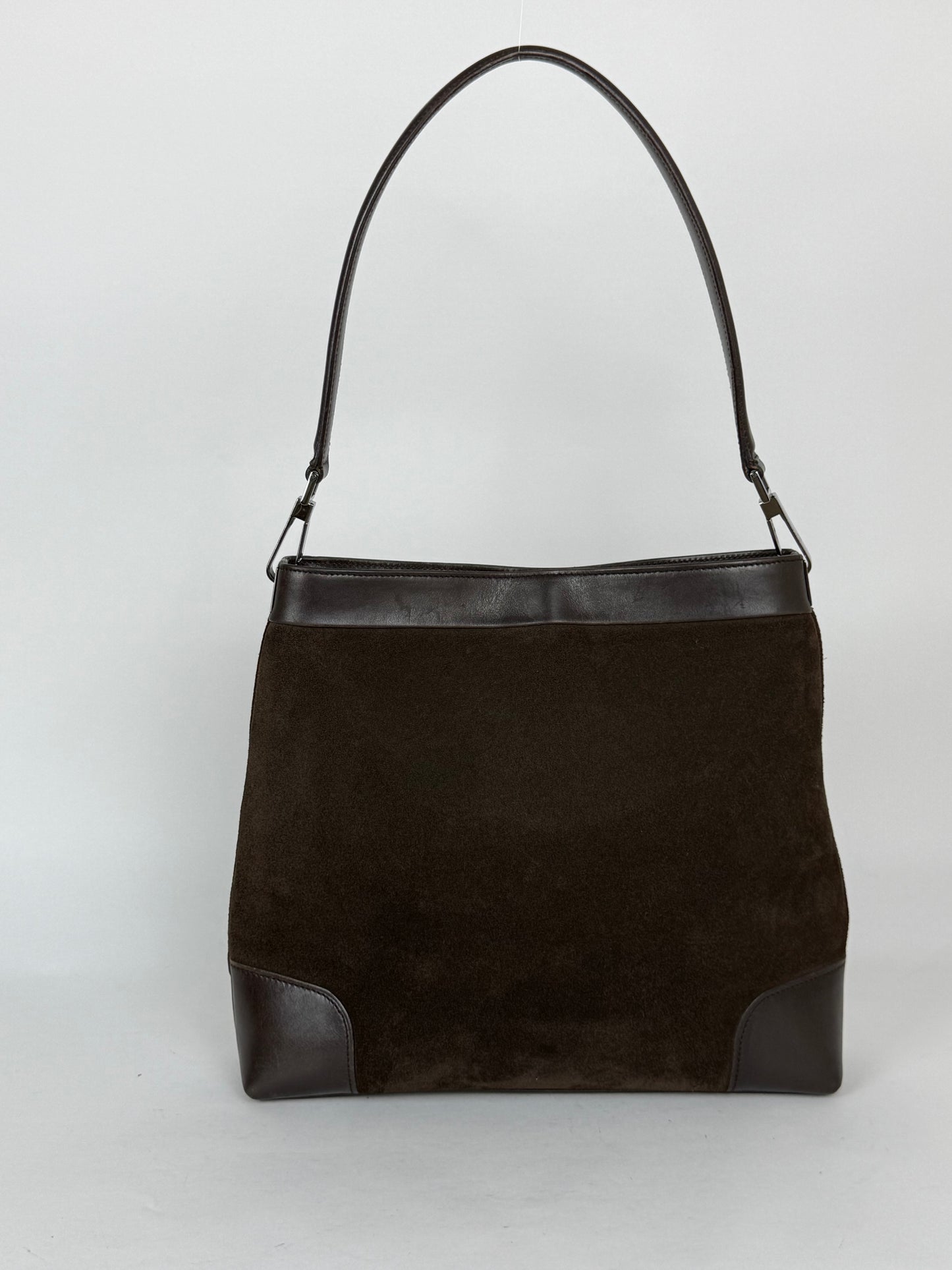 Gucci suede web shoulder bag