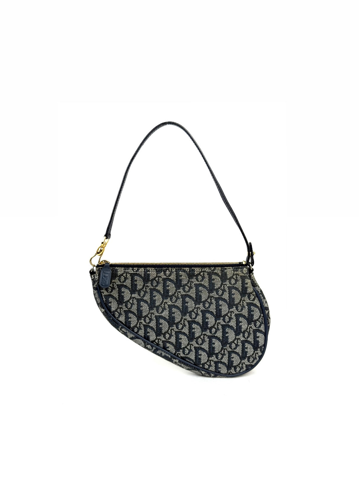 Christian Dior Trotter Saddle Pochette in navy canvas