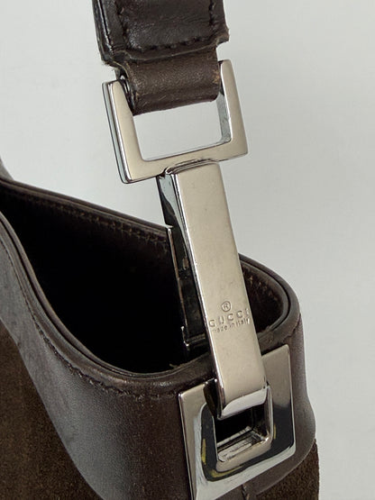 Gucci suede web shoulder bag