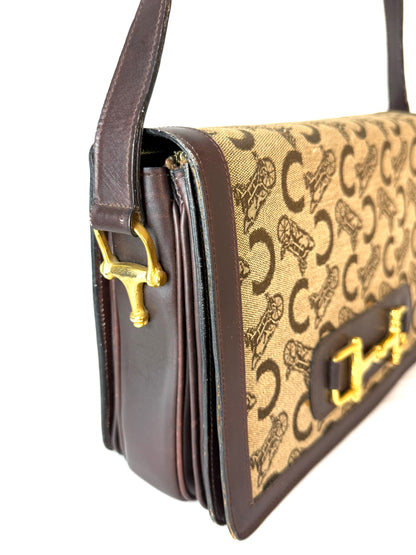Celine Shoulder Bag with Horse Carriage Metal Fittings (C Sulky)
