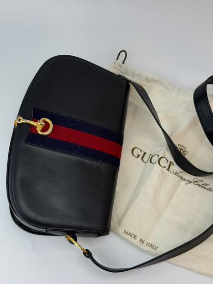 Gucci Sherry Line Leather Bag With Horsebit Hardware