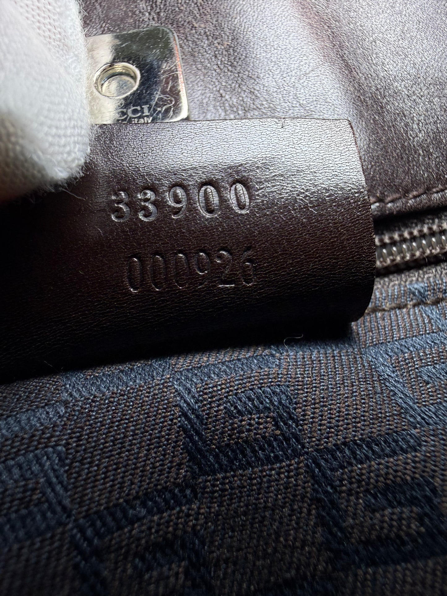 Gucci suede web shoulder bag