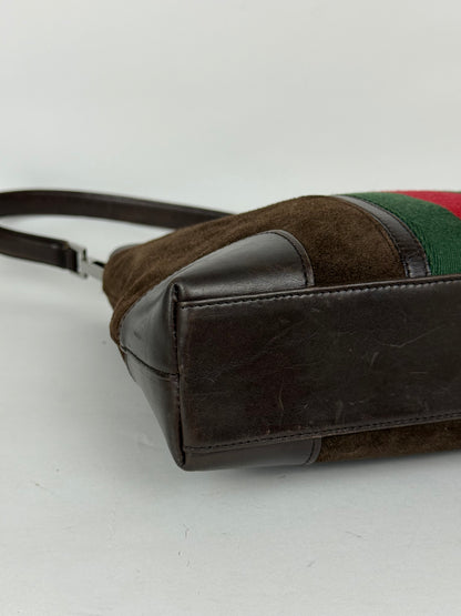 Gucci suede web shoulder bag