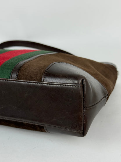 Gucci suede web shoulder bag
